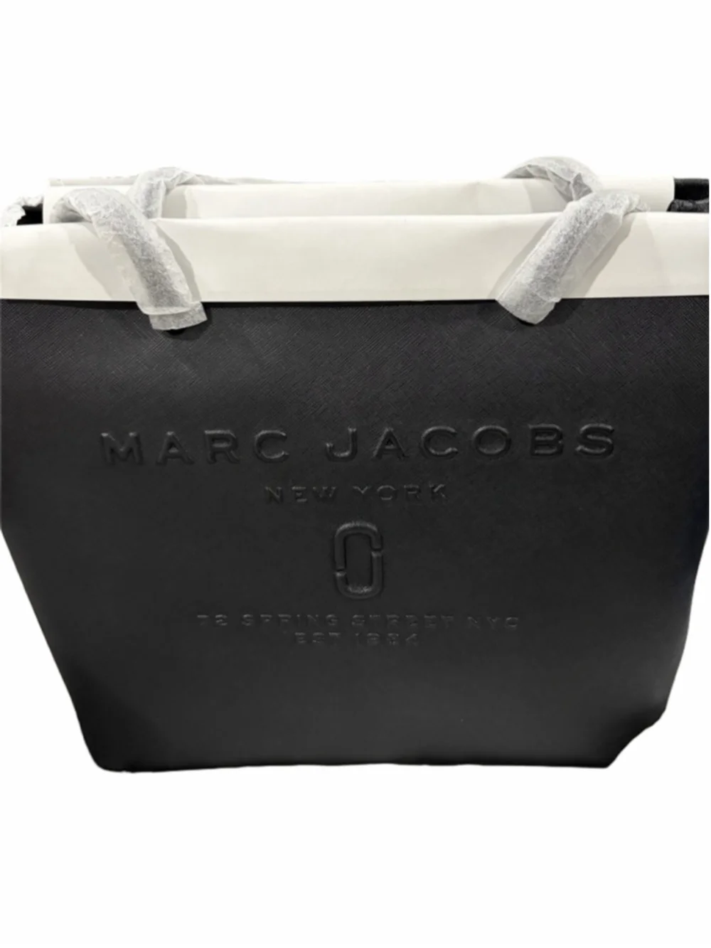 NWT Marc Jacobs Logo Shopper East-West Tote Bag in Black